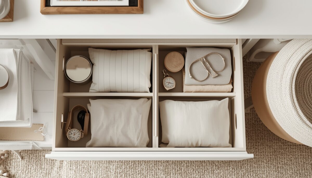 organizacja rzeczy pudełko porządek minimalizm spokojny dom