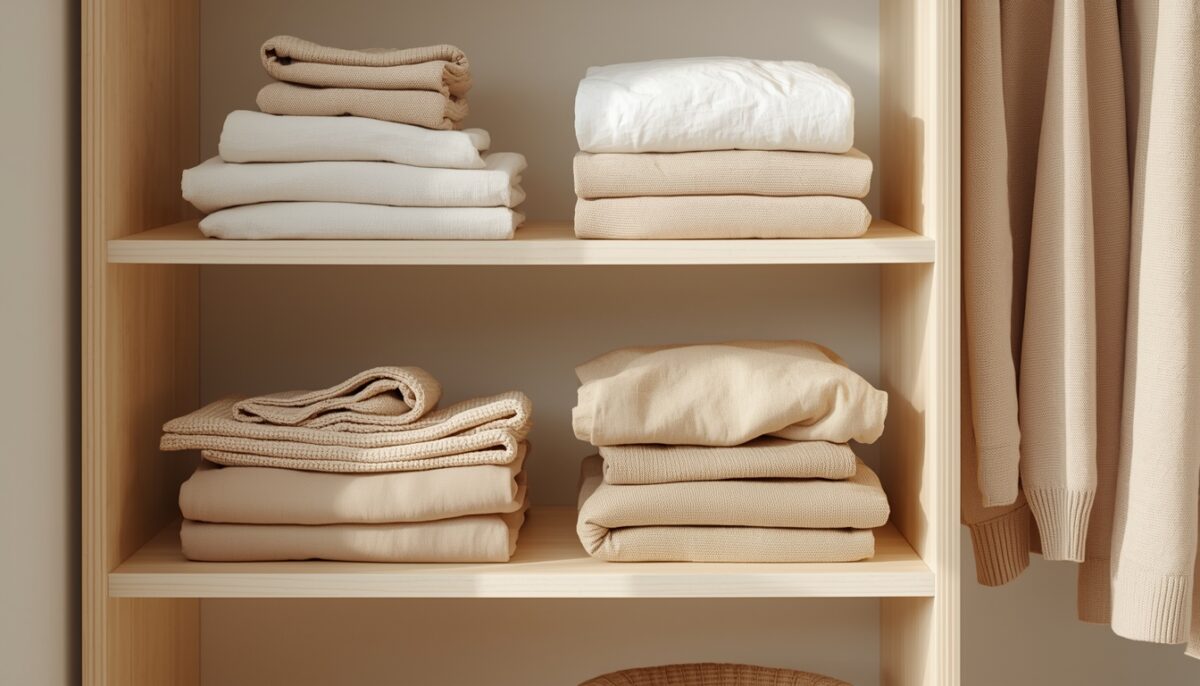 jak nie odkładać rzeczy na krzesło uporządkowane ubrania półka minimalizm